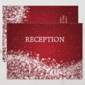 エレガントな披露宴 スパーキングウェーブレッド 招待状 (正面/裏面)