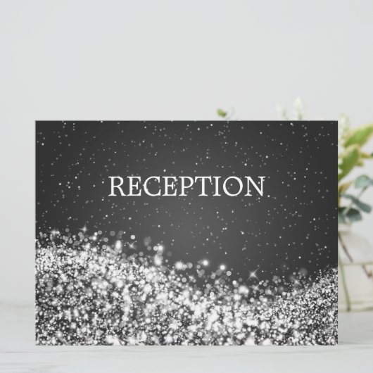 エレガントな披露宴 スパーキングウェーブ ブラック 招待状 (スタンド正面)