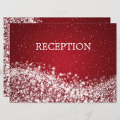 エレガントな披露宴 スパーキングウェーブ レッド 招待状 (正面/裏面)