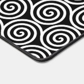 エレガントな抽象スパイラルサークル ブラック＆ホワイト デスクマット (コーナー)