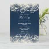エレガントな抽象レースとパールのパーティー 招待状 (スタンド正面)