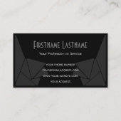 エレガントな抽象的なグレーとブラックの三角形のモザイクタイル 名刺 (裏面)