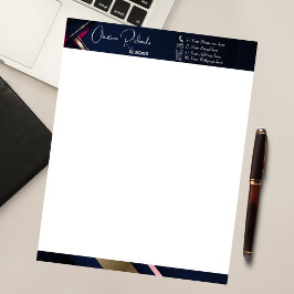 エレガントな抽象的なゴールド ブルー ピンク ノートパッド