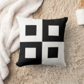 エレガントな抽象的なモノクロの四角形 クッション (ブランケット)