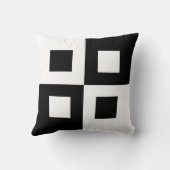 エレガントな抽象的なモノクロの四角形 クッション (裏面)