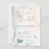 エレガントな抽象的な冬の-結婚式の日時を保存するカード 招待状 (正面)