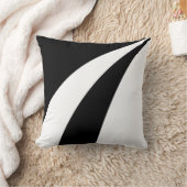 エレガントな抽象的な白黒の波 クッション (ブランケット)