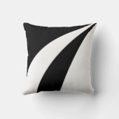 エレガントな抽象的な白黒の波 クッション (裏面)