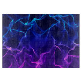 エレガントな抽象芸術の波-青および紫色 カッティングボード (正面)
