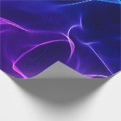 エレガントな抽象芸術の波-青および紫色 ラッピングペーパー (角)