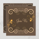 エレガントな招待状カード 招待状 (正面/裏面)