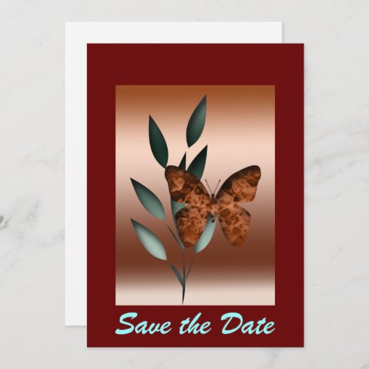 エレガントな招待状 セーブザデート (正面/裏面)