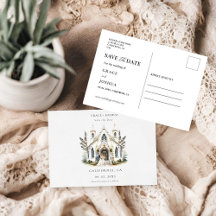 エレガントな教会の水彩画の会場 マノアでの結婚式