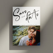 エレガントな斜めのスクリプト写真結婚式 セーブザデート