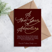 エレガントな新しい年の冒険の写真 箔シーズンカード