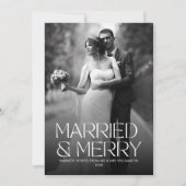 エレガントな新婚夫婦のクリスマス写真 シーズンカード (正面)