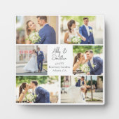 エレガントな新婚夫婦の写真コラージュ 結婚記念日 フォトプラーク (正面)