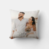 エレガントな新婚夫婦の初めてのクリスマス写真 クッション (正面)