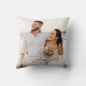 エレガントな新婚夫婦の初めてのクリスマス フォト クッション (裏面)