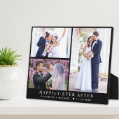 エレガントな新婚夫婦 3 枚の写真の組み合わせ 黒の結婚式 フォトプラーク