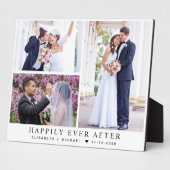 エレガントな新婚夫婦 3 枚の写真の結婚式 コラージュ フォトプラーク (側面)