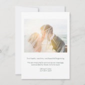 エレガントな新婚 Elegant Script 写真 ウェディング 案内状 (裏面)