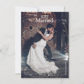 エレガントな新婚 Elegant Script 写真 ウェディング 案内状 (正面)
