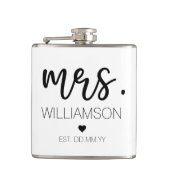 エレガントな新婦カスタム名 ウェディング 新カップル ギフト フラスク (正面)