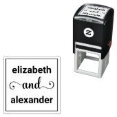 エレガントな新婦新郎の名前 ウェディング タイポグラフィ #1F セルフインキングスタンプ (インサイチュ)