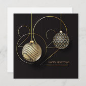 エレガントな新年のカード シーズンカード (正面/裏面)