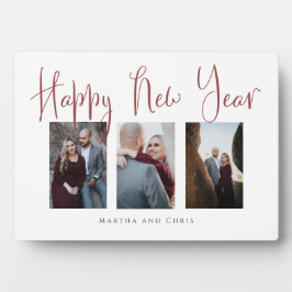 エレガントな新年のローズゴールドの写真コラージュ フォトプラーク