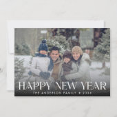 エレガントな新年の写真 モダン ヴィンテージ シーズンカード (正面)