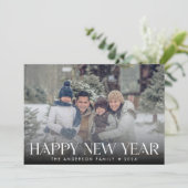 エレガントな新年の写真 モダン ヴィンテージ シーズンカード (スタンド正面)