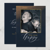 エレガントな新年の5 x 7 カード - 1枚の写真 (正面/裏面)