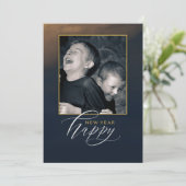 エレガントな新年の5 x 7 カード - 1枚の写真 (スタンド正面)