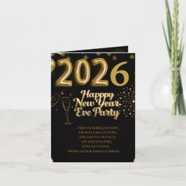 エレガントな新年パーティーの招待状 シーズンカード