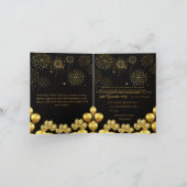 エレガントな新年パーティーの招待状 シーズンカード (内部)