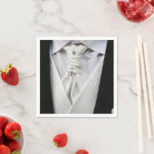 エレガントな新郎のタキシードペーパーナプキン スタンダードカクテルナプキン (インサイチュ)