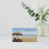 エレガントな旅行代理店のビーチチェア 名刺 (スタンド正面)