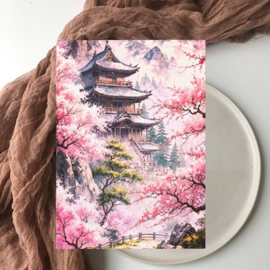 エレガントな日本のお花見と城のウェディングＩ 招待状