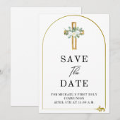 エレガントな日程お知らせ 招待状 (正面/裏面)