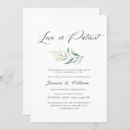 エレガントな日程変更 ラブイズペイシャント 水彩 招待状