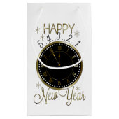 エレガントな明けましておめでとうのパーティーの時計 スモールペーパーバッグ (裏面)