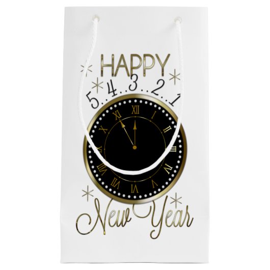 エレガントな明けましておめでとうのパーティーの時計 スモールペーパーバッグ (正面)