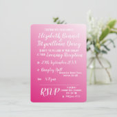 エレガントな明るいピンクのイブニング招待状 招待状 (スタンド正面)