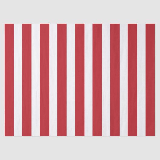 エレガントな明るい赤と白のストライプ柄 薄葉紙 (正面)