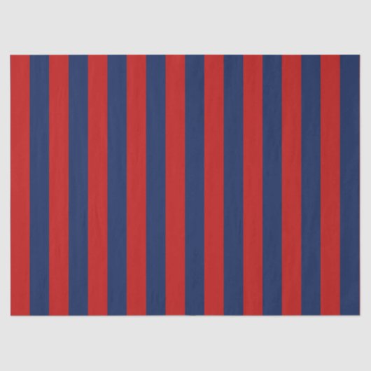 エレガントな明るい青と赤のストライプ模様 薄葉紙 (正面)