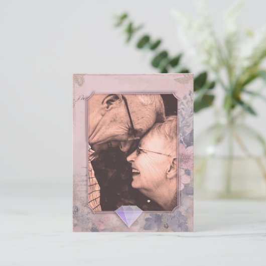 エレガントな昔ながらの「Save the Date」写真ポストカード ポストカード (スタンド正面)