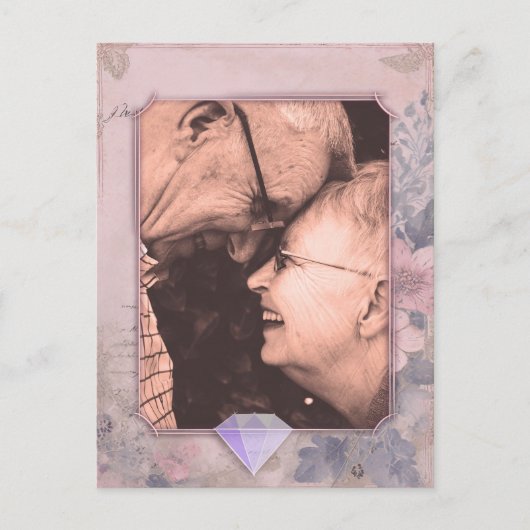 エレガントな昔ながらのSave the Date写真ポストカード ポストカード (正面)