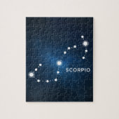 エレガントな星明かりの青い水彩画の宇宙-蠍座 ジグソーパズル (縦)